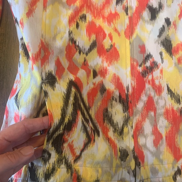 Laura Ashley Vibrant Red and Yellow Patterned jacket - Picture 3 of 10
